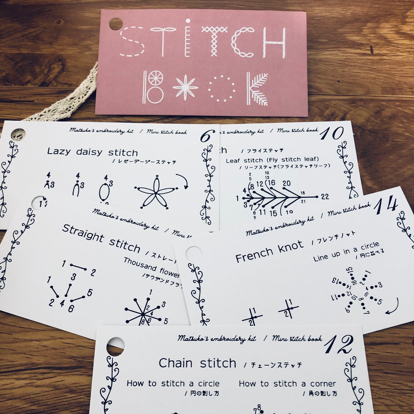 Stitch Book - 15 embroidery and sewing cards by Sierra and Pine