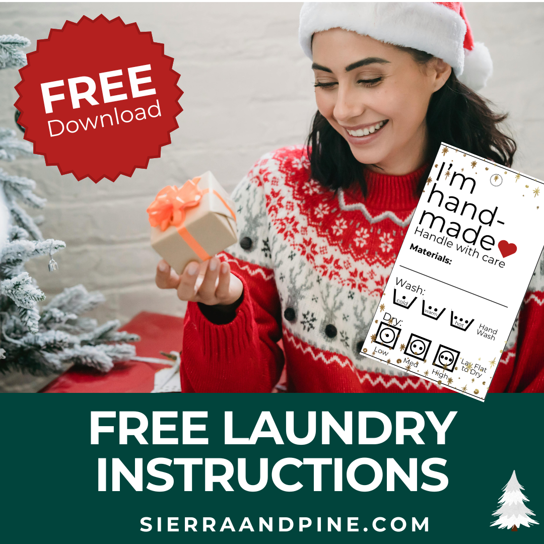 FREE Laundry Instructions Downloadable By Sierra and Pine