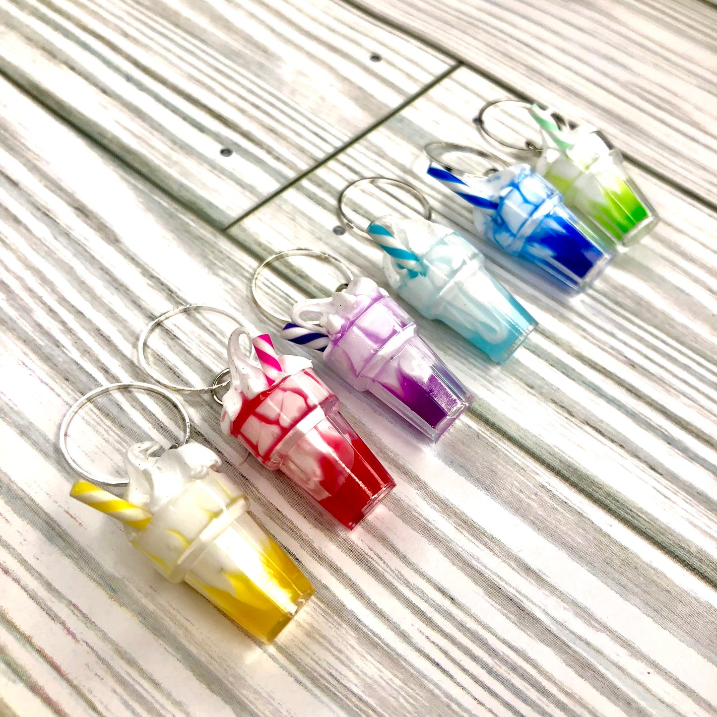 Milk Shake Rainbow 6-pcs Stitch Markers Set by Sierra and Pine