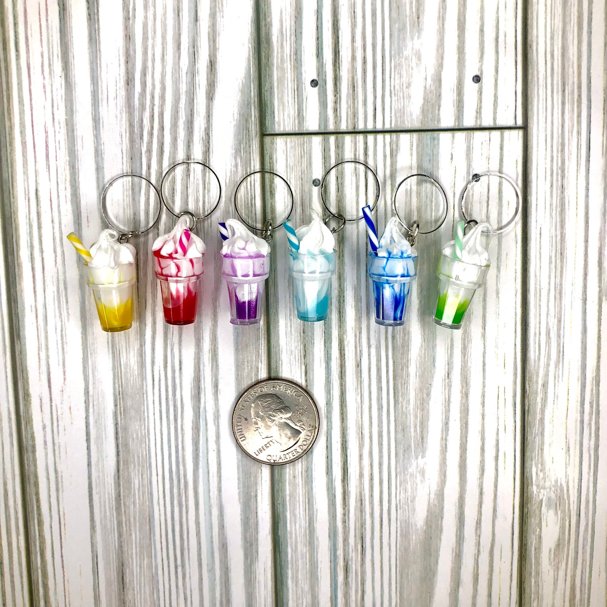 Milk Shake Rainbow 6-pcs Stitch Markers Set by Sierra and Pine