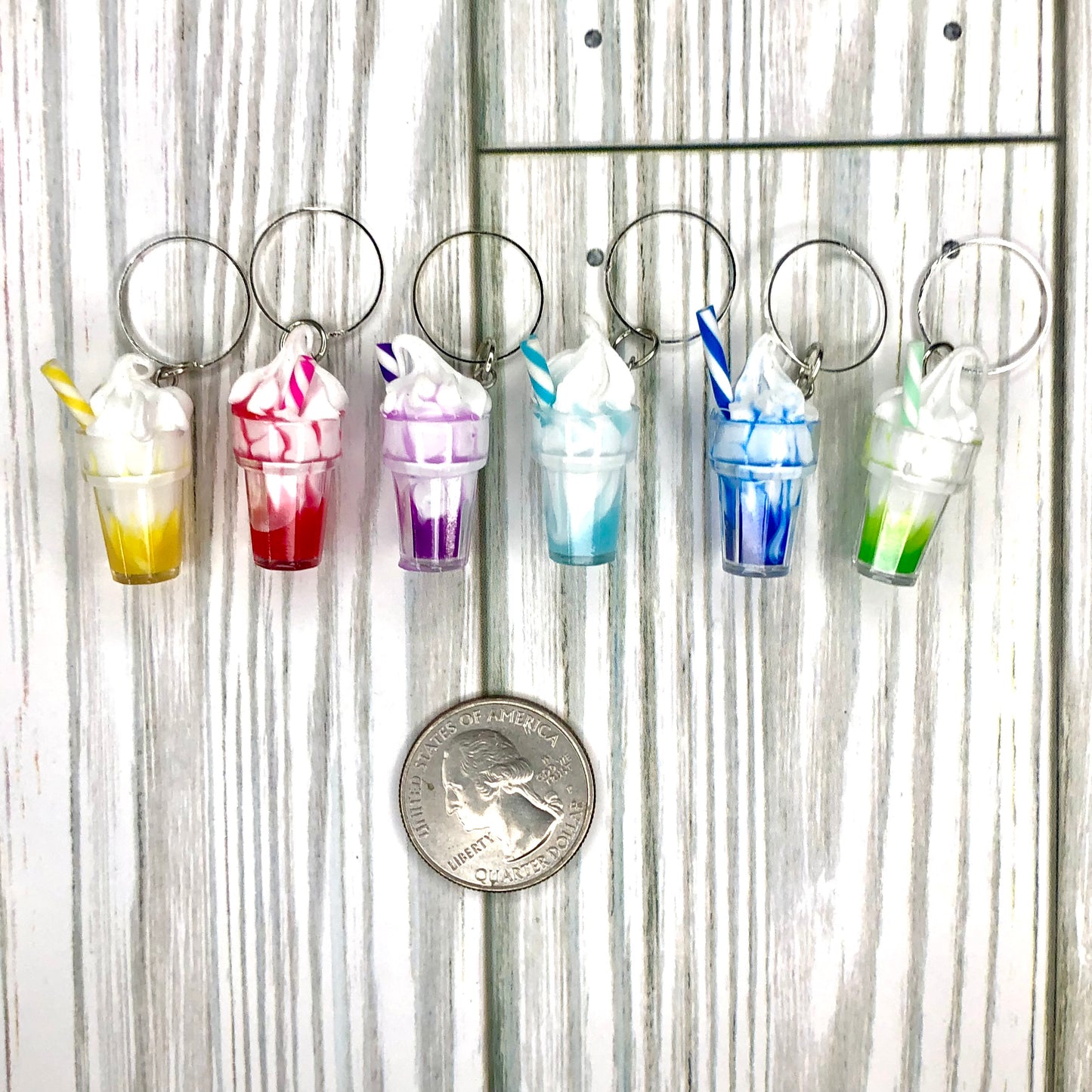 Milk Shake Rainbow 6-pcs Stitch Markers Set by Sierra and Pine