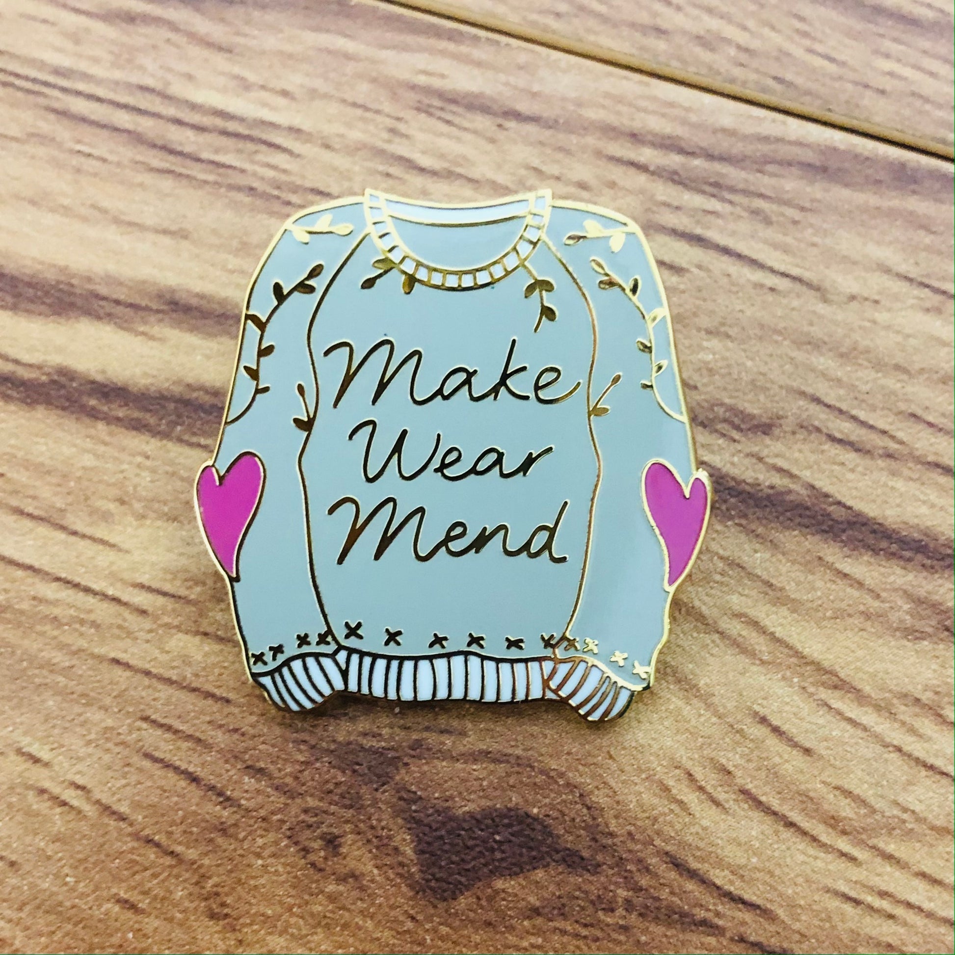 Make Wear Mend Enamel Pin by Sierra and Pine