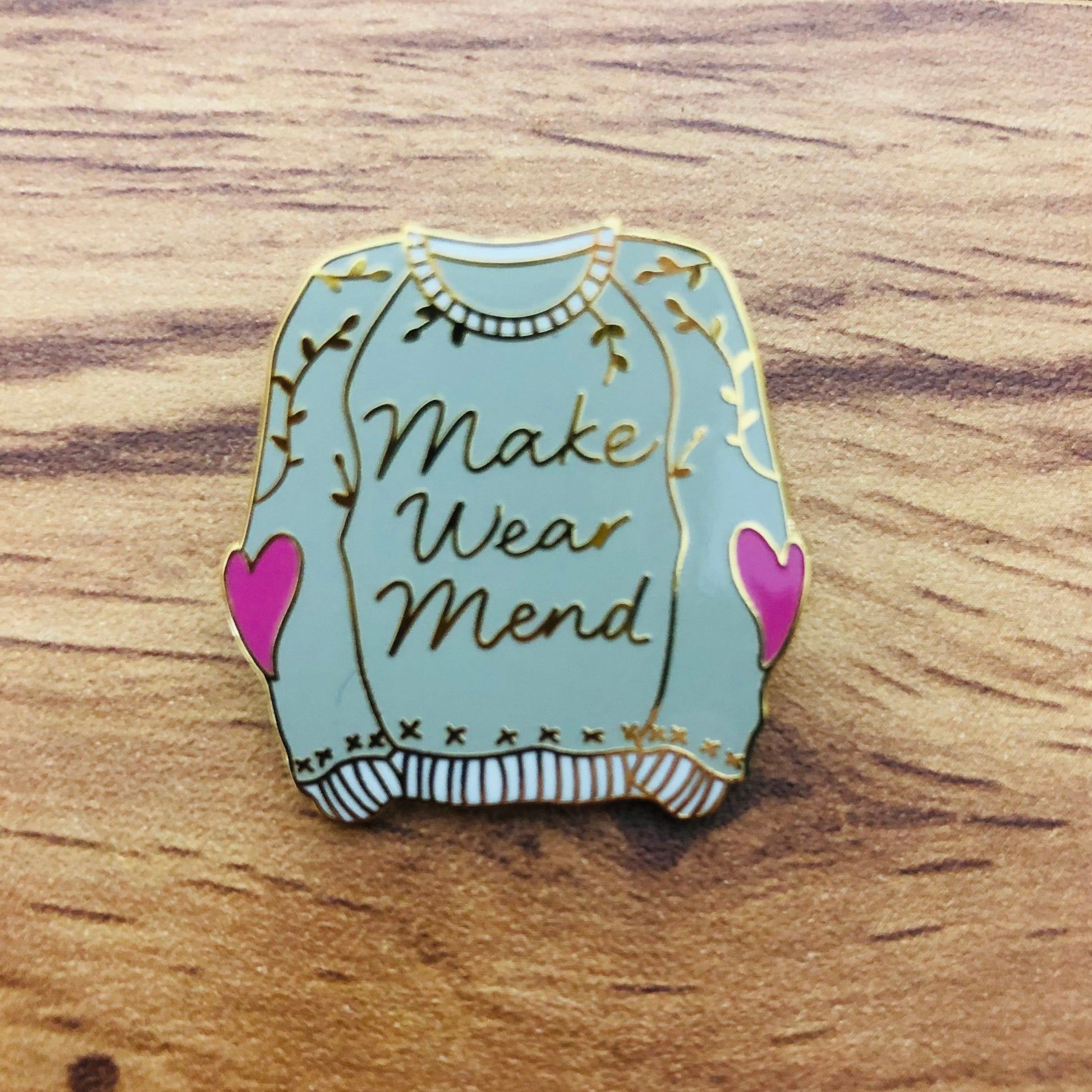 Make Wear Mend Enamel Pin by Sierra and Pine