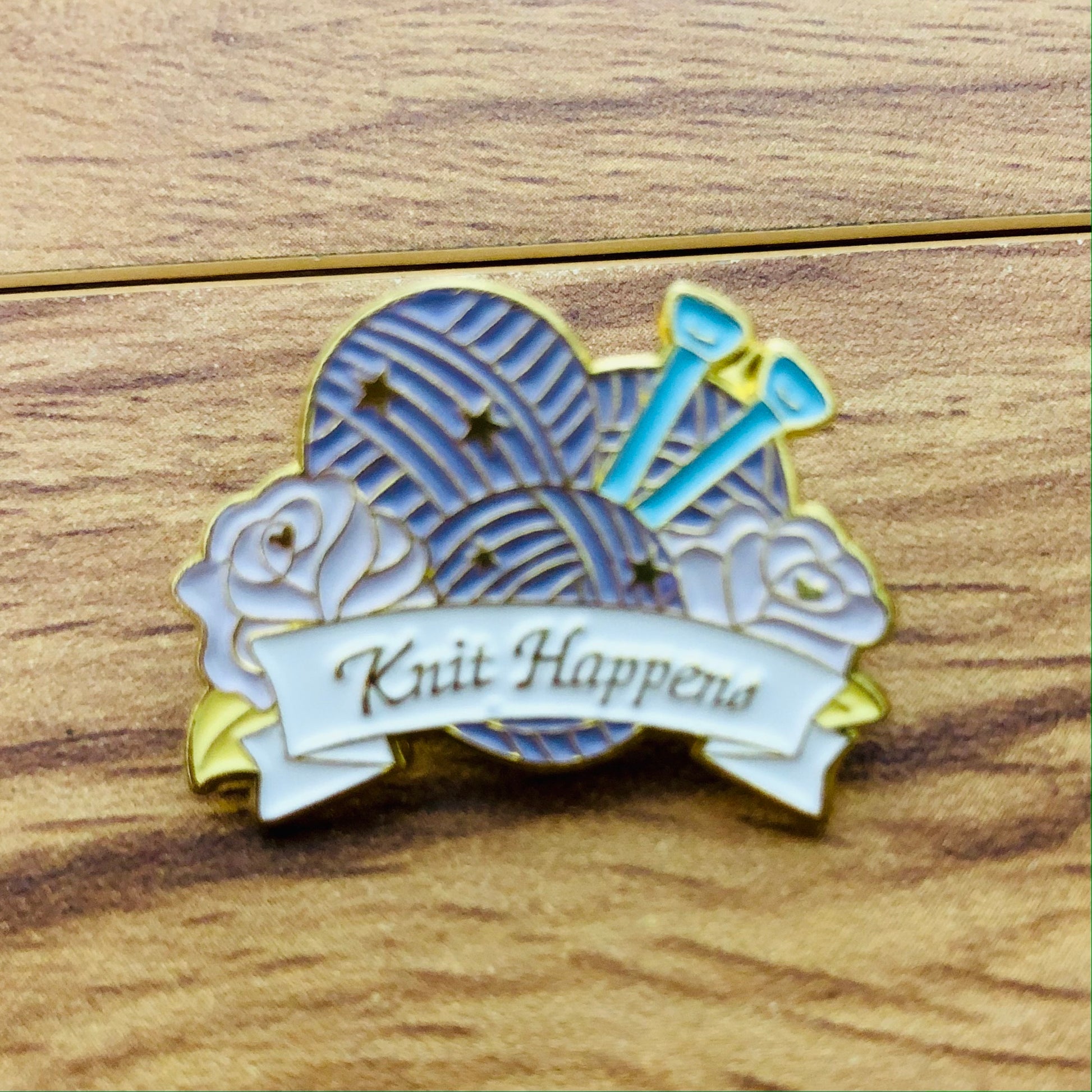 Knit Happens Enamel Pin by Sierra and Pine