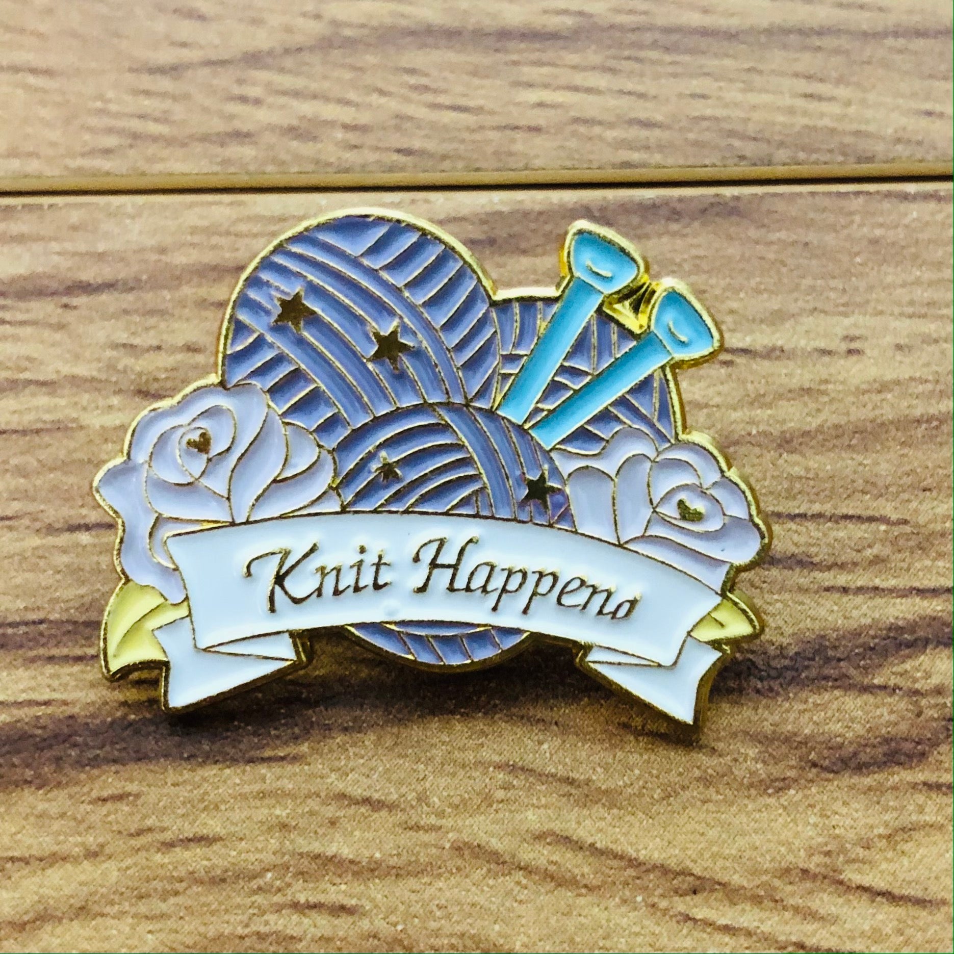 Knit Happens Enamel Pin by Sierra and Pine