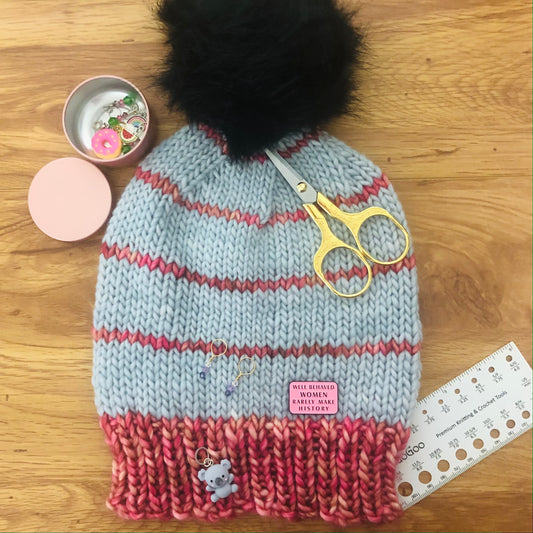 Easy Peasy Bulky Hat Knitting Pattern by Sierra and Pine