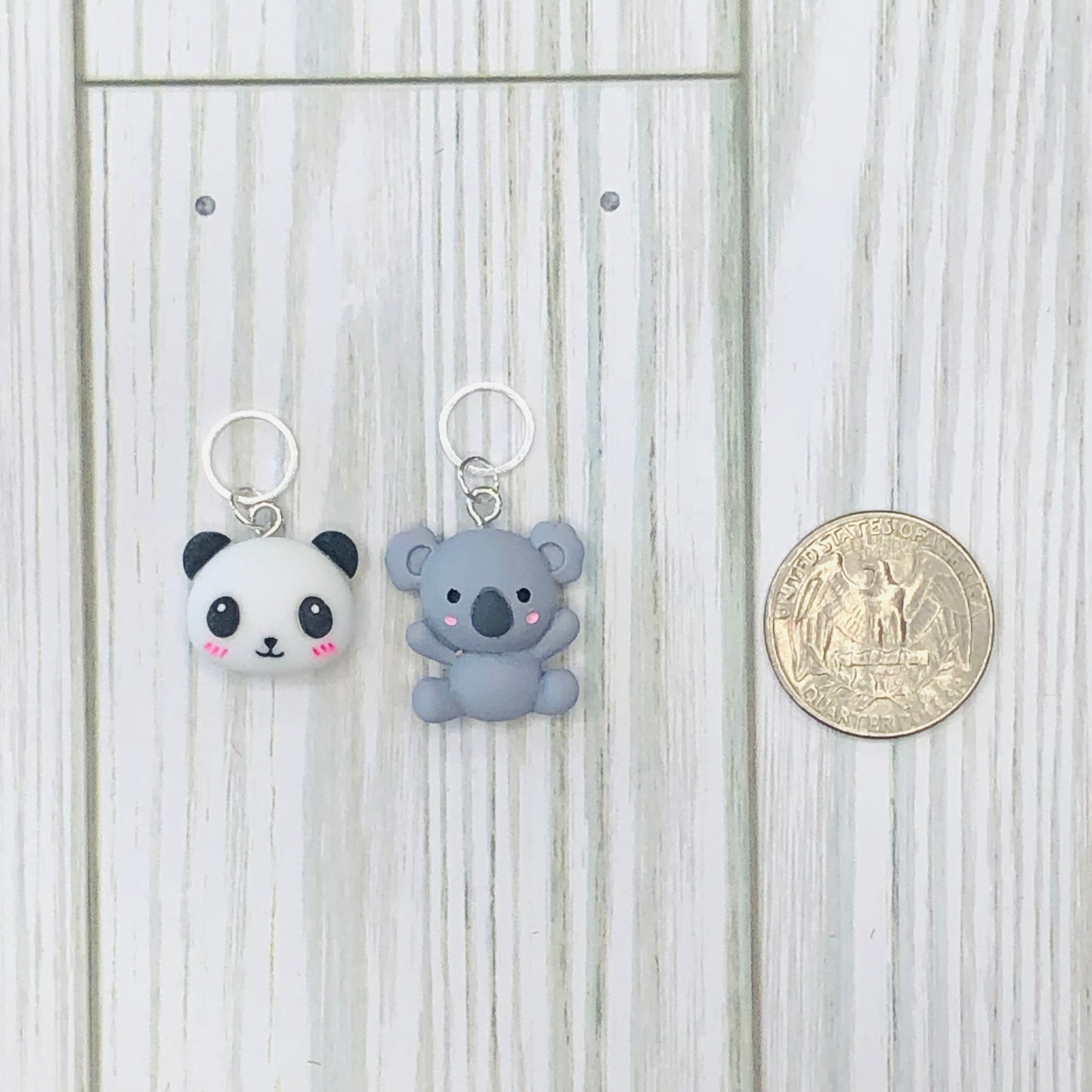 Panda and Koala 2 pcs Stitch Markers | Sierra and Pine Knitting Accessories