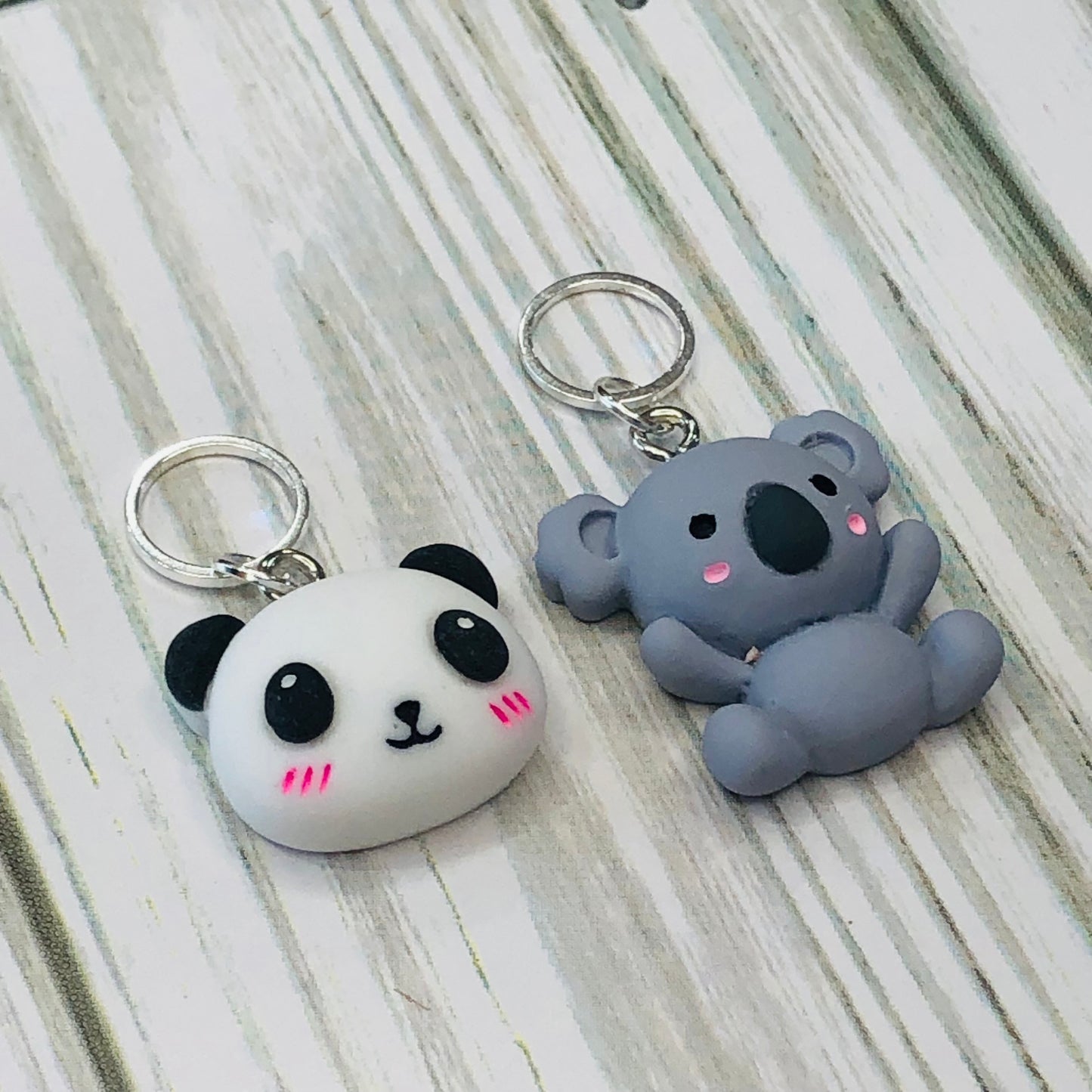 Panda and Koala 2 pcs Stitch Markers | Sierra and Pine Knitting Accessories