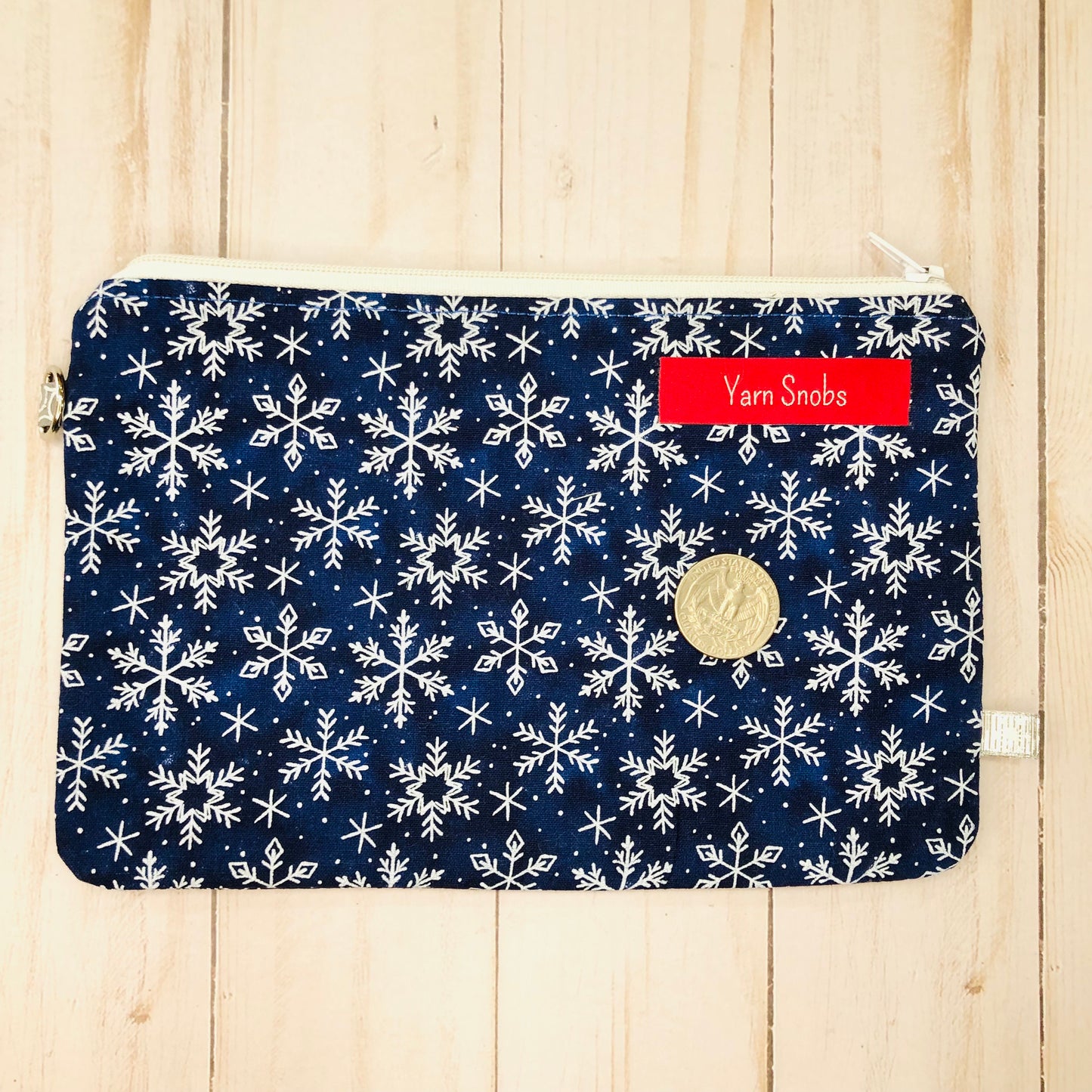 Snowflake Holiday Medium Notions Pouch by Sierra and Pine