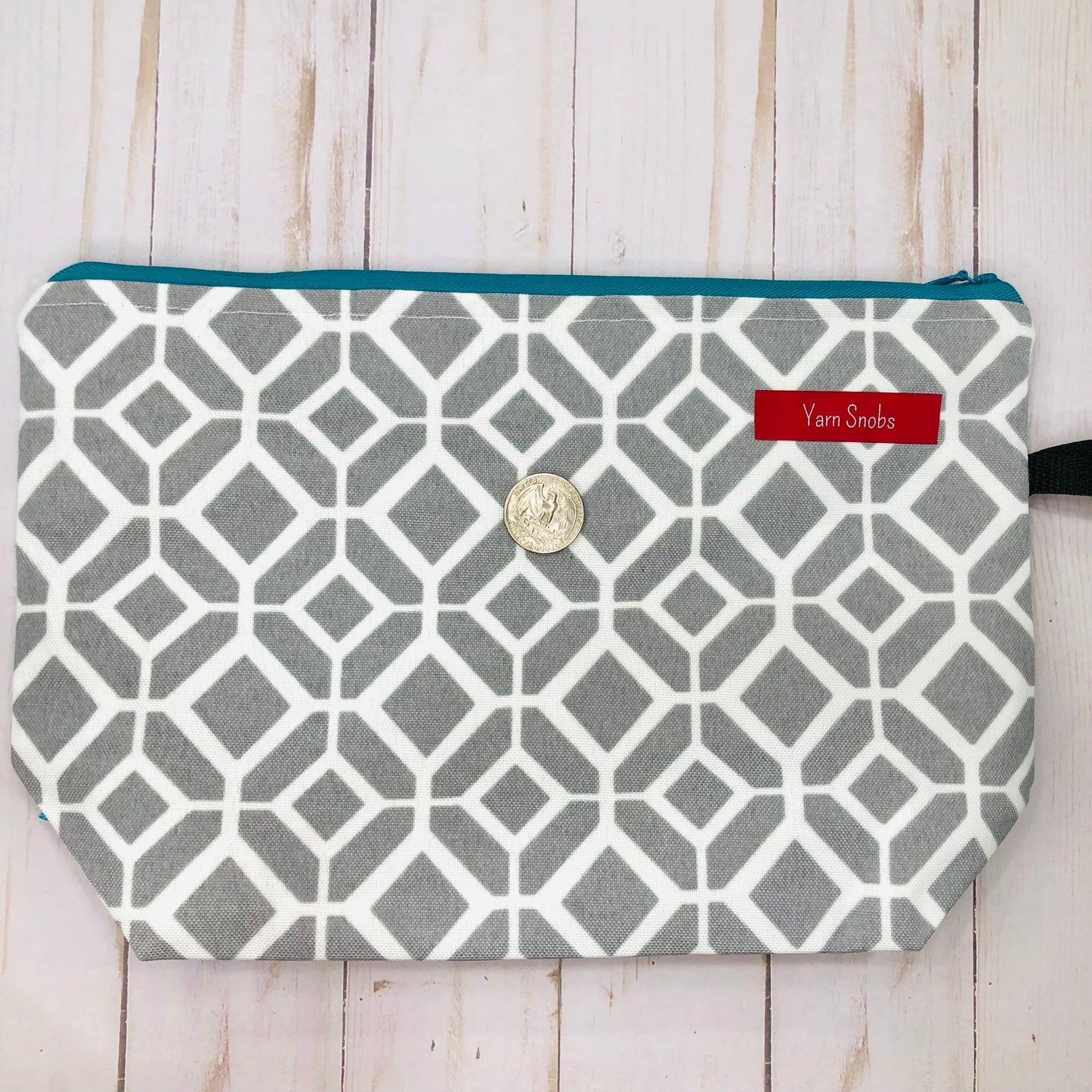 Gray Mosaic Medium Project Bag by Sierra and Pine