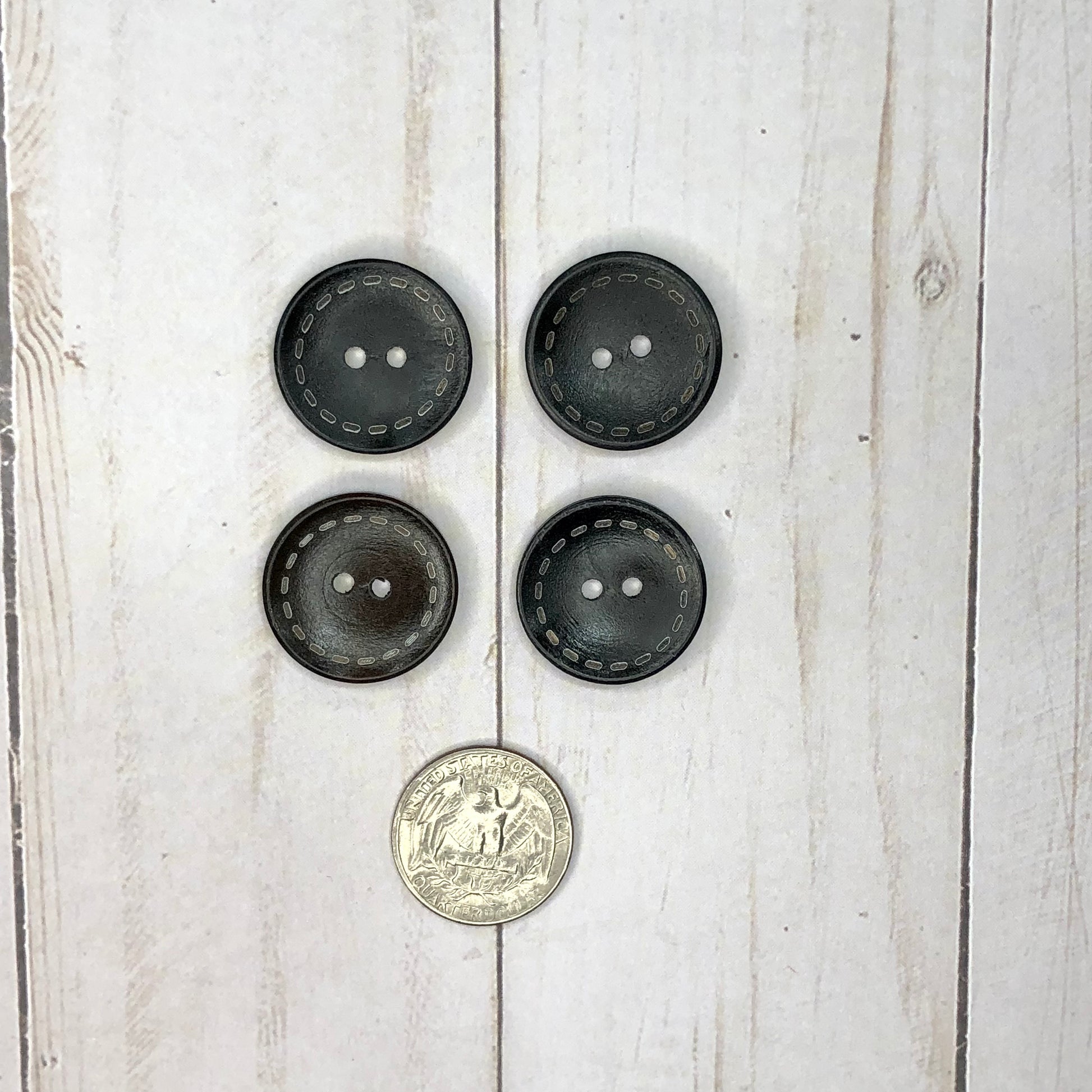 Ebony-colored wood buttons by Sierra and Pine - small