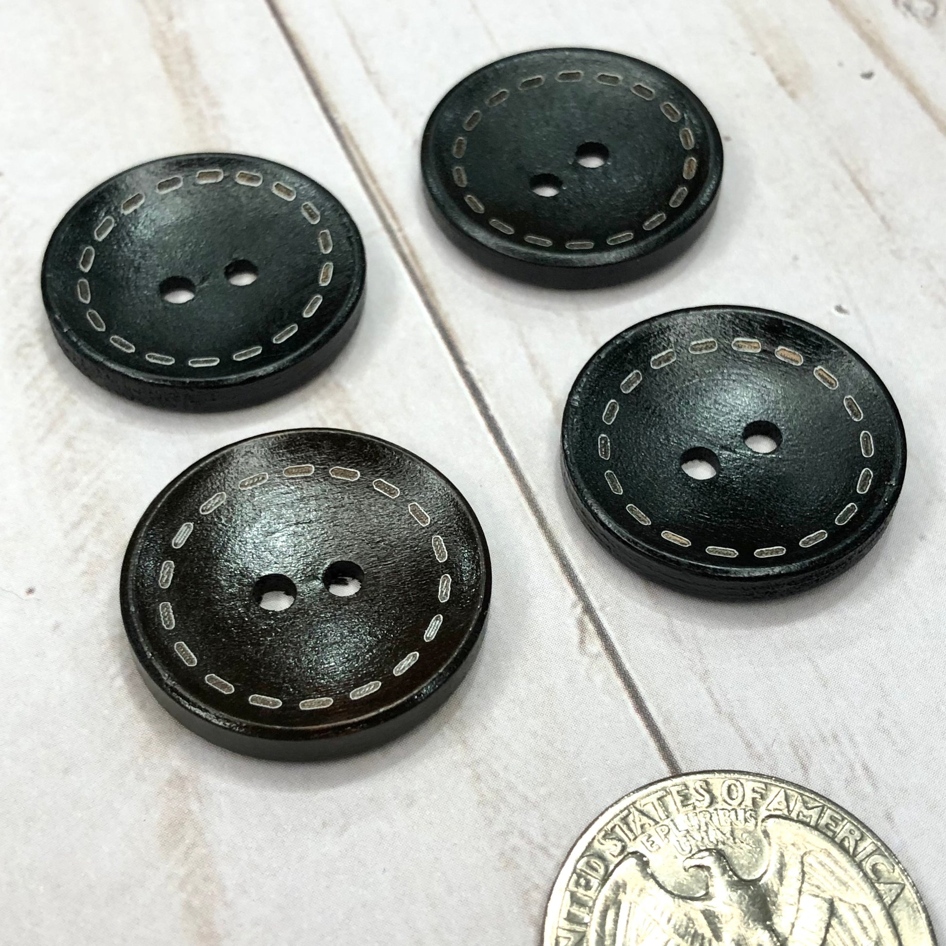 Ebony-colored wood buttons by Sierra and Pine - small