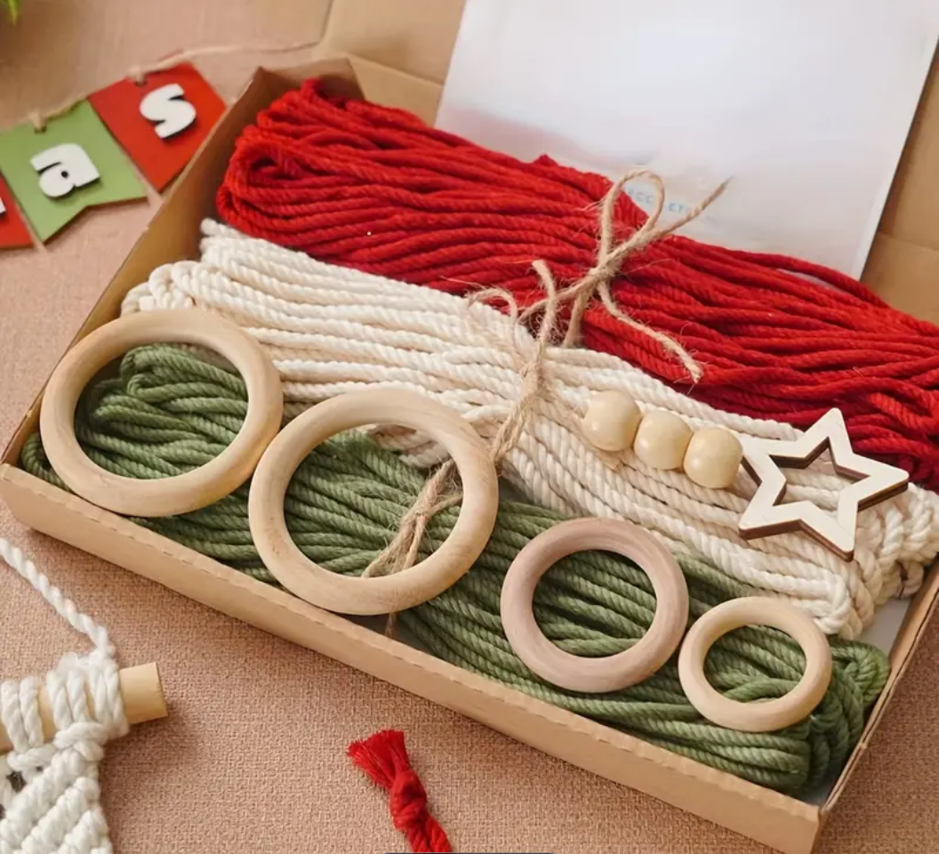 Macrame Ornaments Craft Kit - Everything You Need to Make 8 Ornaments