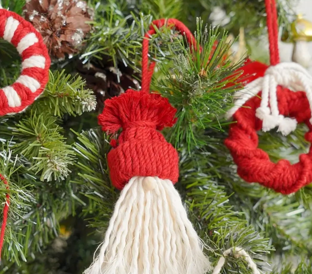 Macrame Ornaments Craft Kit - Everything You Need to Make 8 Ornaments