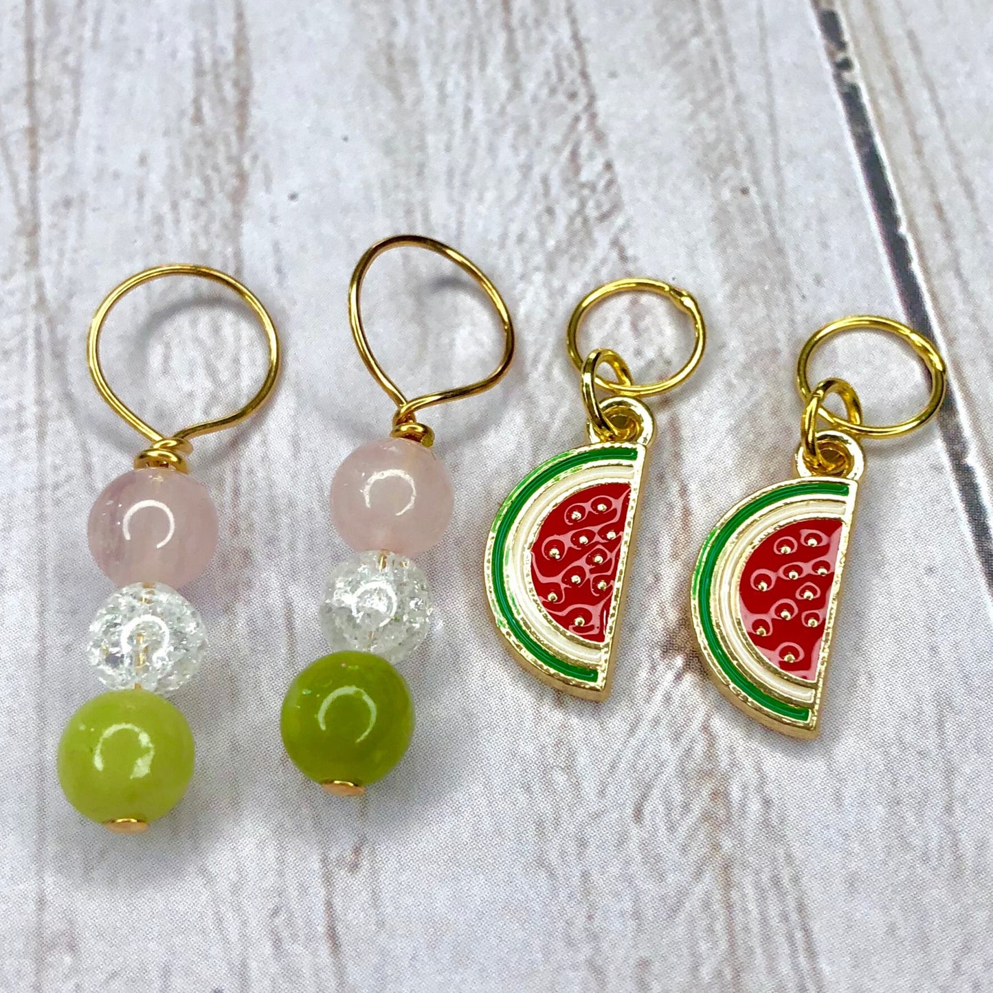 Watermelon 4pcs stitch markers for knitting