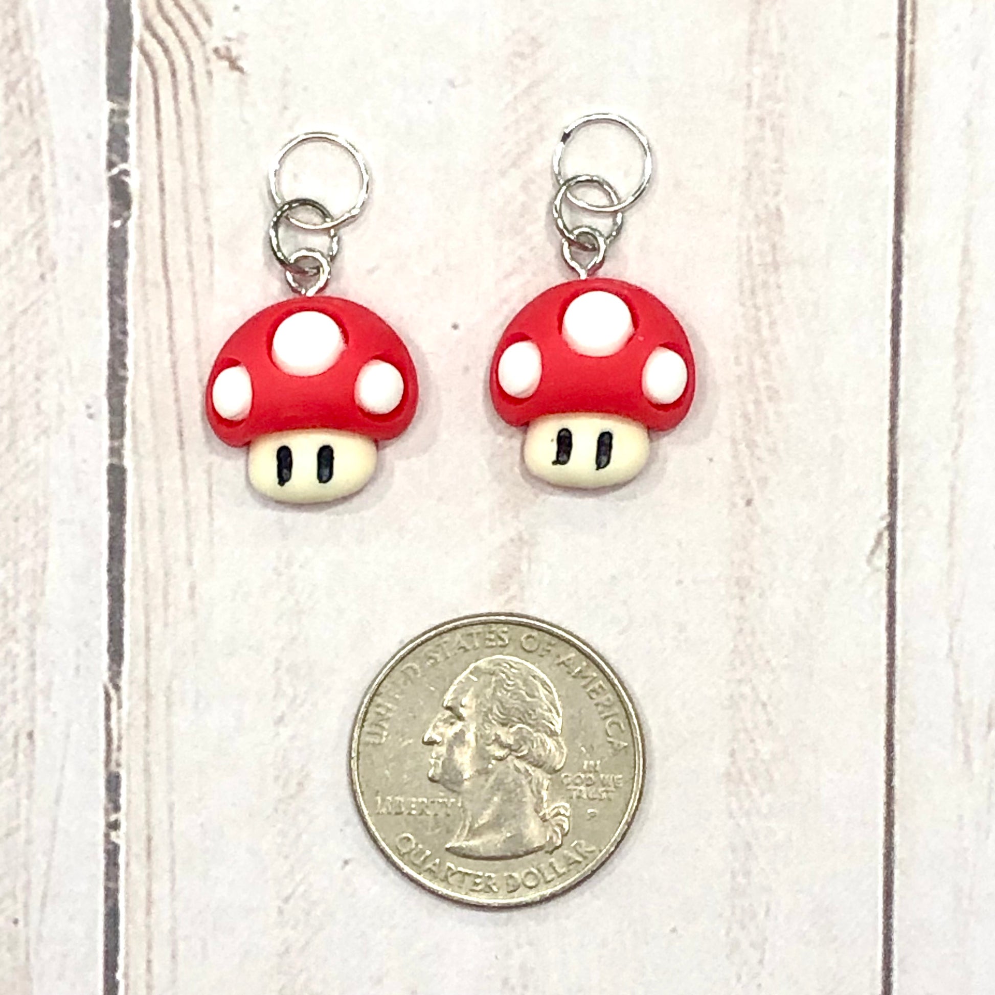 Mario Mushroom Stitch Markers 2 pcs set for Knitting