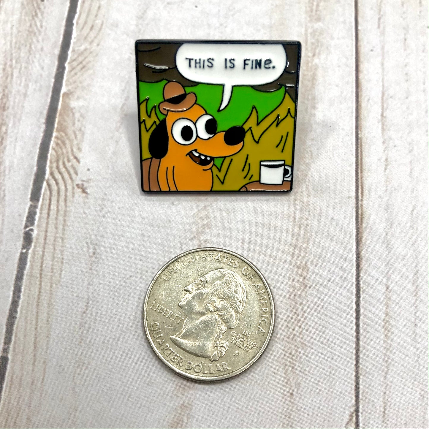 This is Fine Enamel Pin for Knitting or Crochet Project Bags