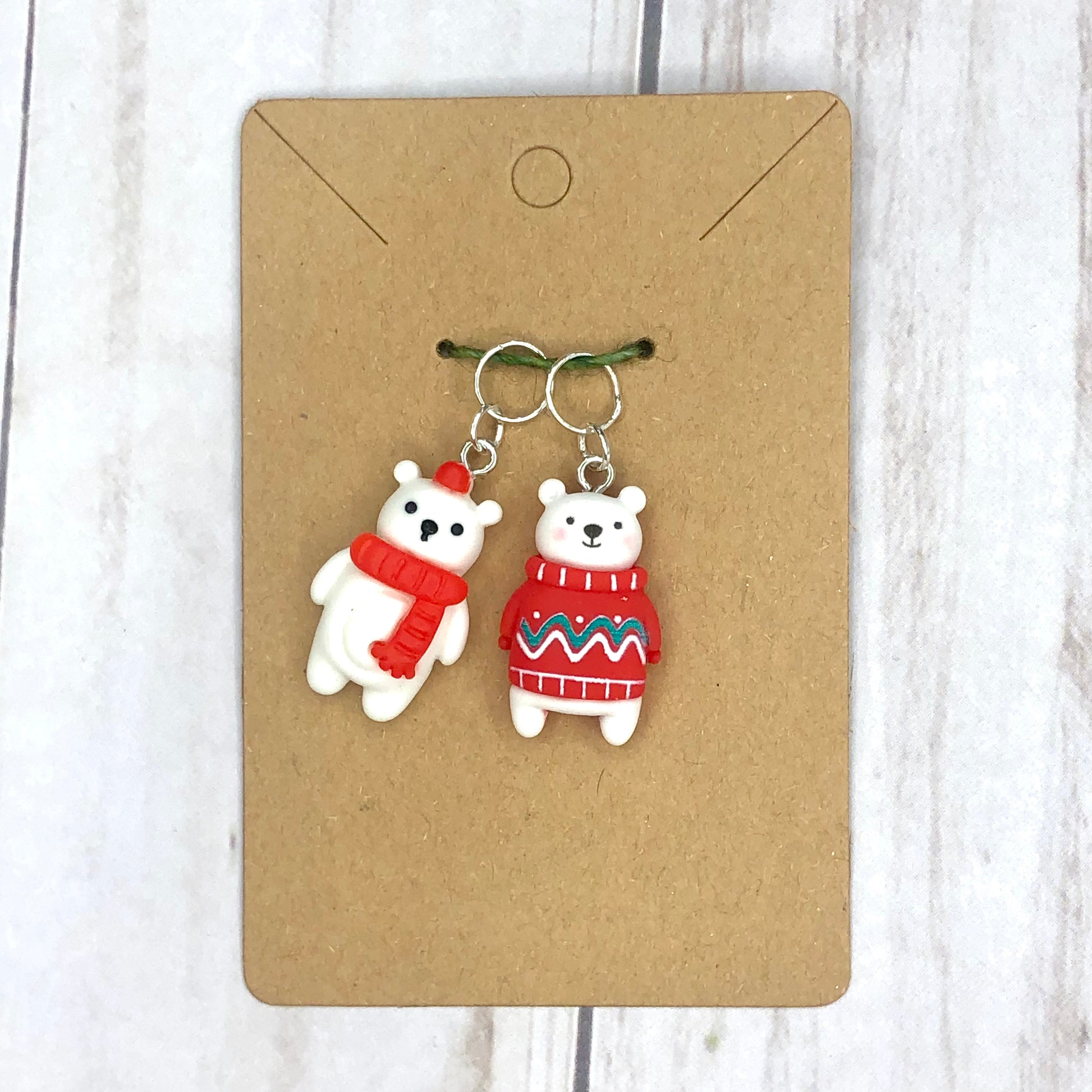 Polar bear 2pcs set Knitting Stitch Markers