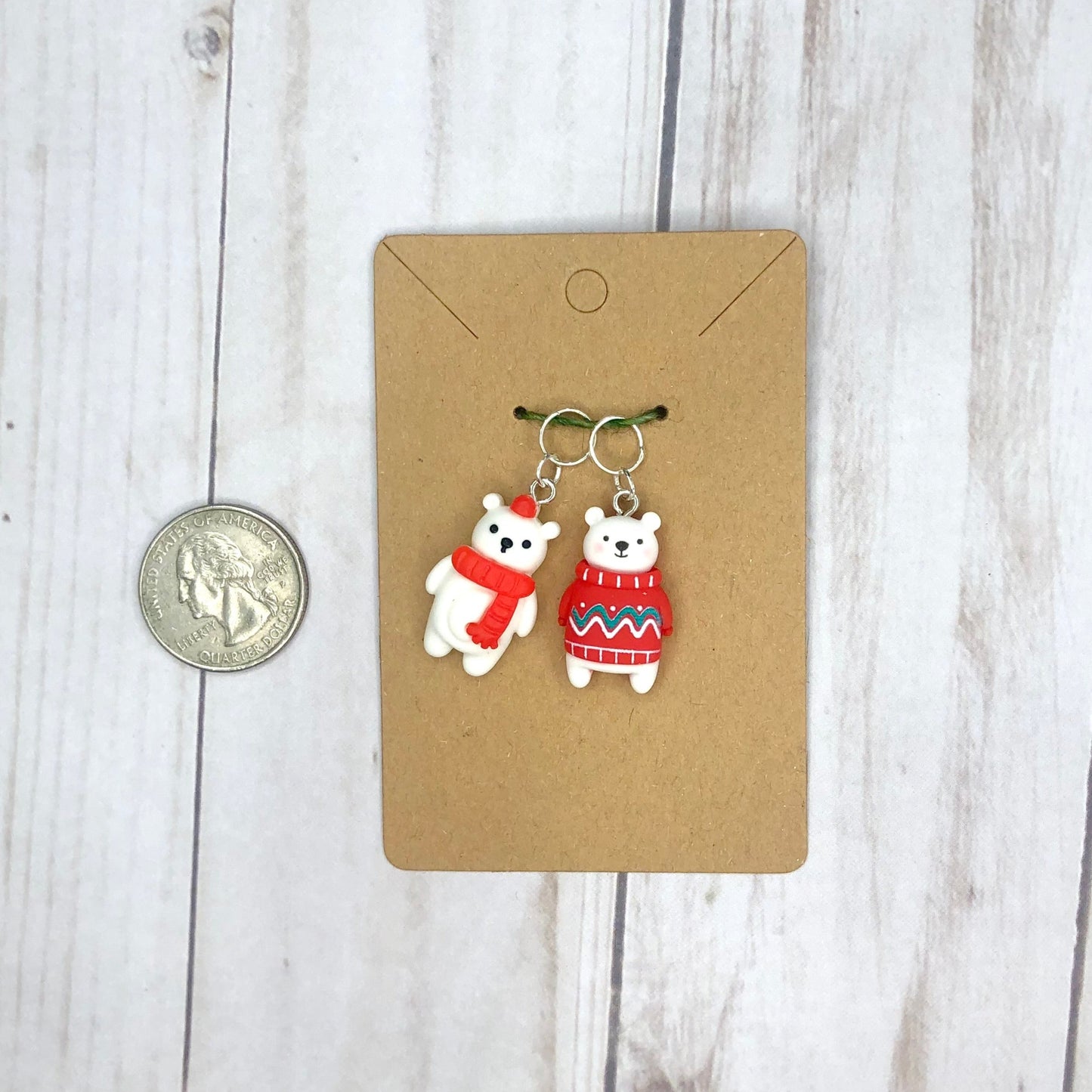 Polar bear 2pcs set Knitting Stitch Markers